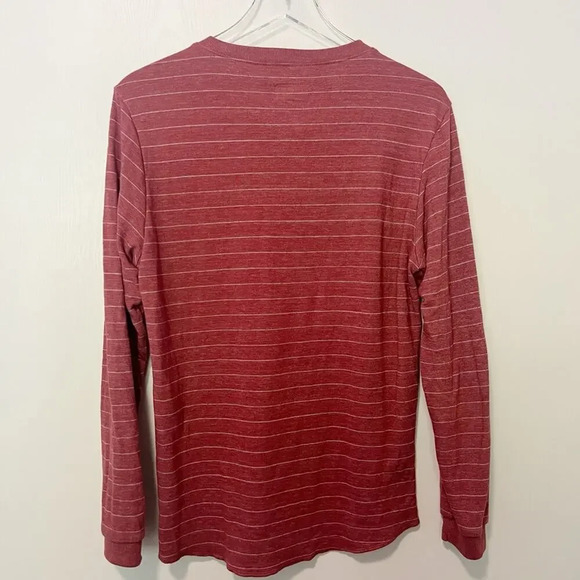 MARINE LAYER Double Knit Henley Shirt in Syrah Stripe - Picture 5 of 9